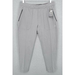 Rusell Jogger Pants Mens Extra Large Gray Knit Ponte Zip Pockets Stretch NWT